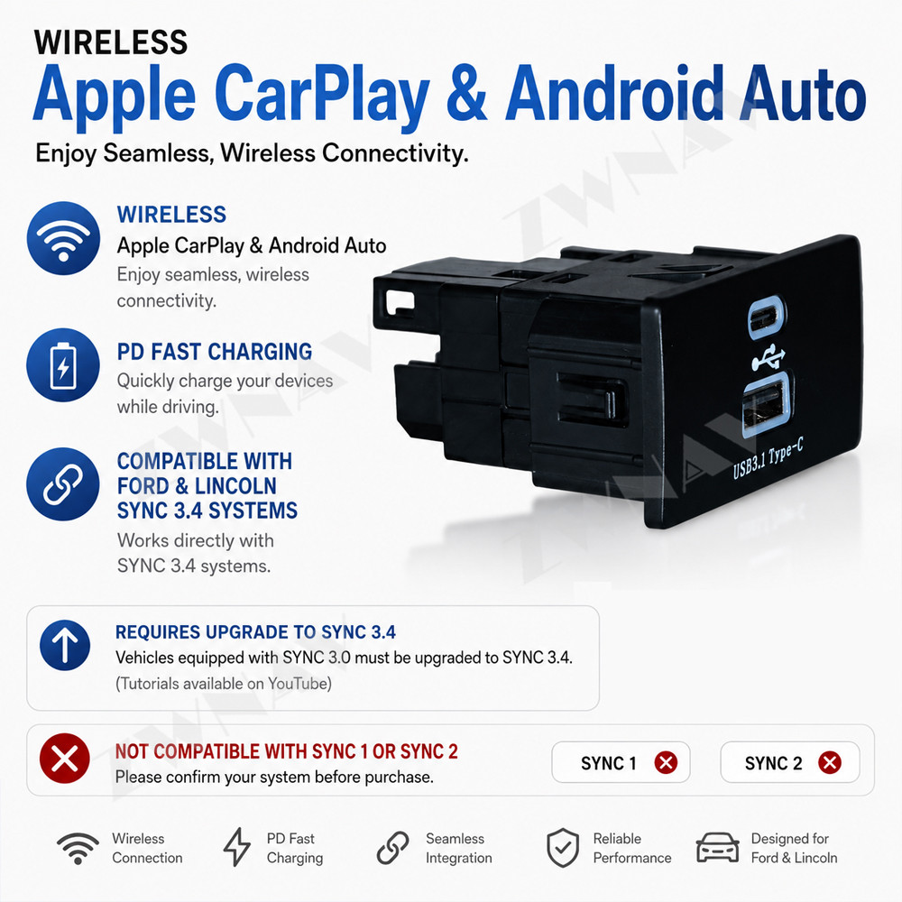 Wireless CarPlay Android Auto  - Usb C Hub recension och pris