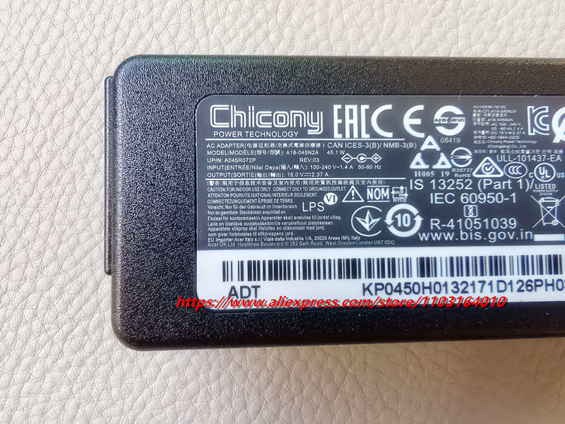Original 19V 2.37A 45W Laptop  - Laptop Charger recension och pris